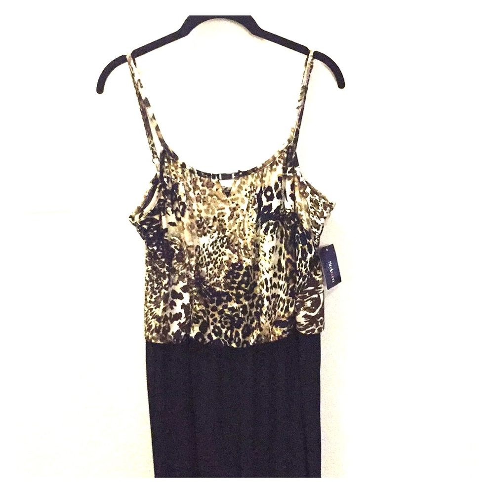 Full Length Romper - black & cheetah, Sz. M